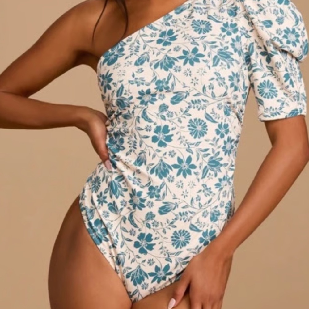 Free People  Floral Pattern Bodysuit